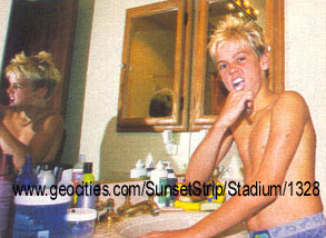 Aaron brushing his teeth without a shirt!!