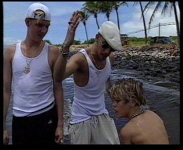 Aaron with his brother Nick and AJ of the Backstreet Boys